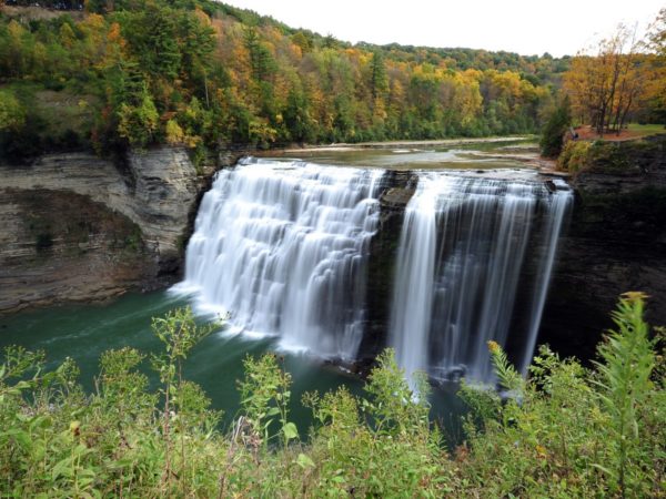 A large waterfall