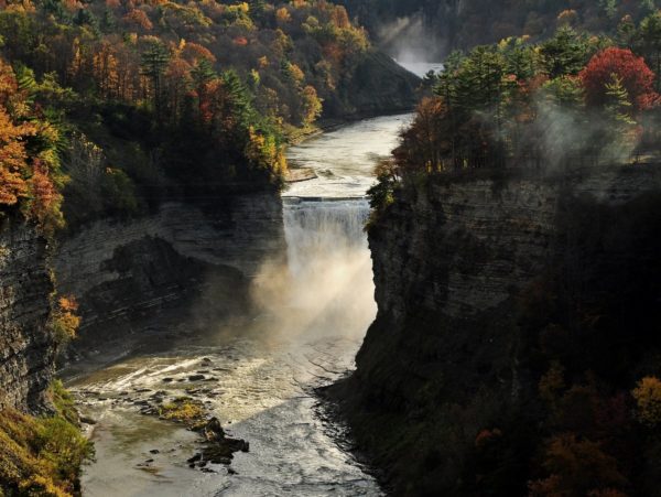 A misty waterfall