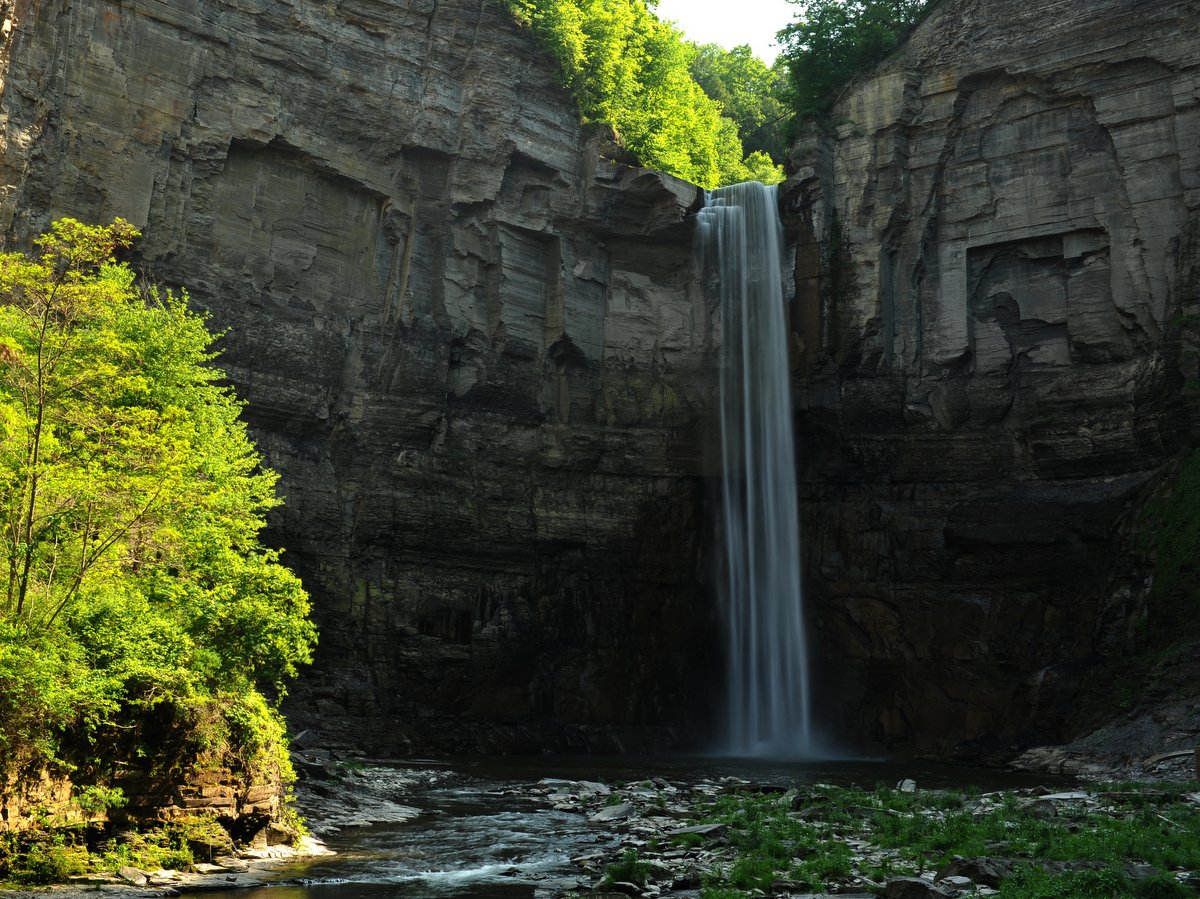 A waterfall