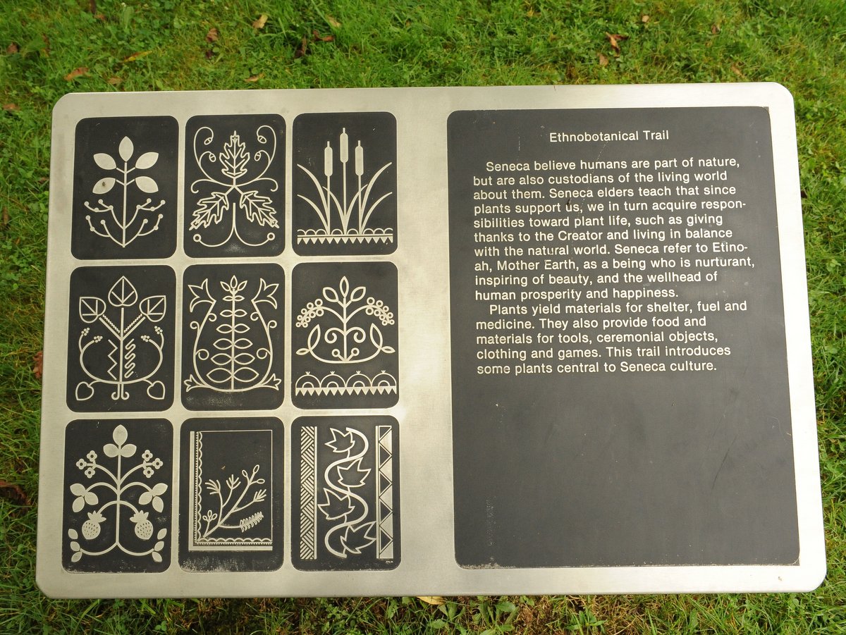 An interpretive sign on a hiking trail