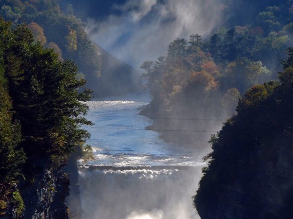 A misty waterfall